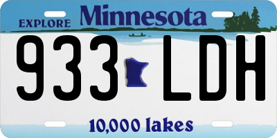 MN license plate 933LDH