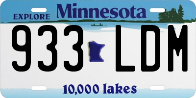MN license plate 933LDM