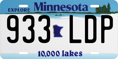MN license plate 933LDP
