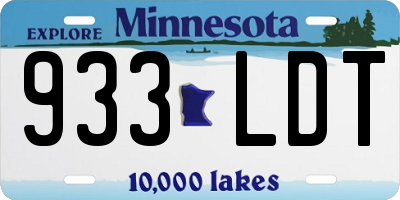 MN license plate 933LDT