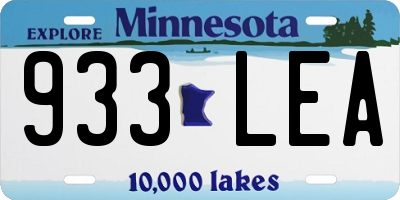 MN license plate 933LEA