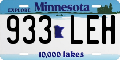 MN license plate 933LEH