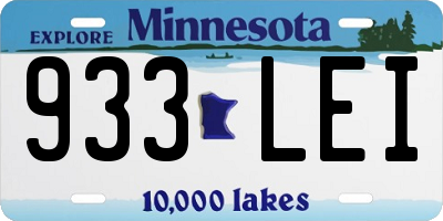 MN license plate 933LEI