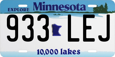 MN license plate 933LEJ