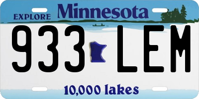 MN license plate 933LEM