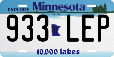 MN license plate 933LEP