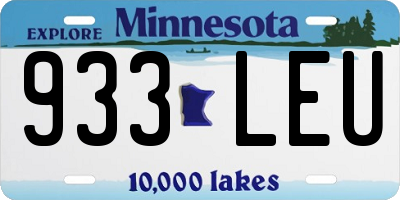 MN license plate 933LEU