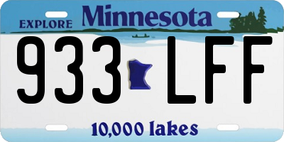 MN license plate 933LFF