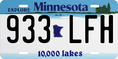 MN license plate 933LFH