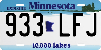 MN license plate 933LFJ