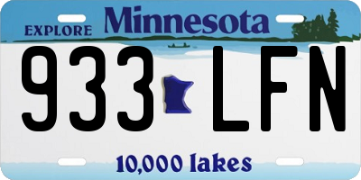 MN license plate 933LFN