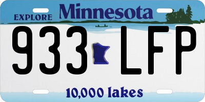 MN license plate 933LFP