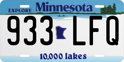 MN license plate 933LFQ