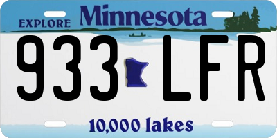 MN license plate 933LFR