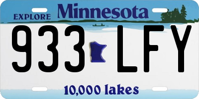 MN license plate 933LFY