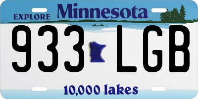 MN license plate 933LGB