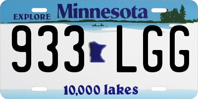 MN license plate 933LGG