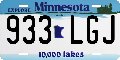 MN license plate 933LGJ