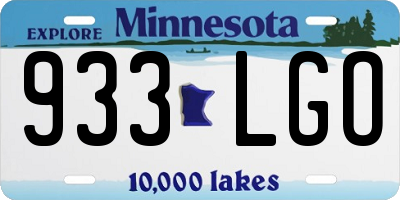 MN license plate 933LGO