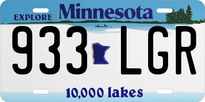 MN license plate 933LGR