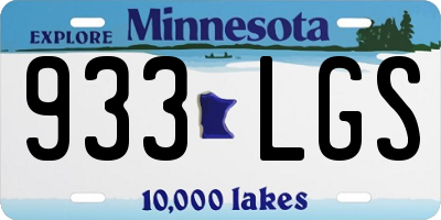 MN license plate 933LGS