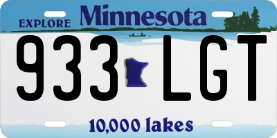MN license plate 933LGT