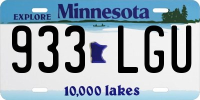 MN license plate 933LGU