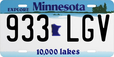 MN license plate 933LGV