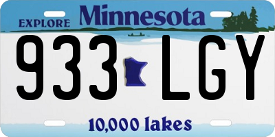 MN license plate 933LGY