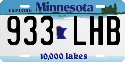 MN license plate 933LHB