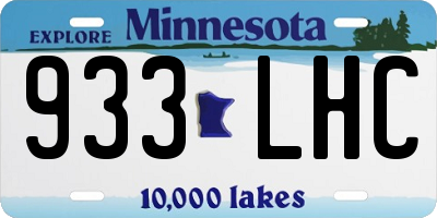 MN license plate 933LHC