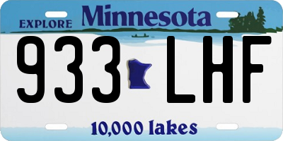 MN license plate 933LHF
