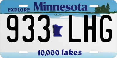MN license plate 933LHG