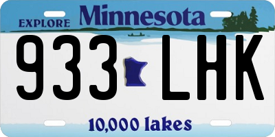 MN license plate 933LHK