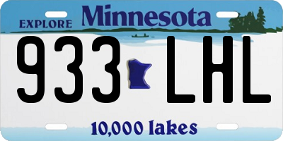 MN license plate 933LHL