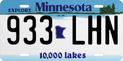 MN license plate 933LHN