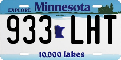 MN license plate 933LHT