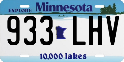 MN license plate 933LHV