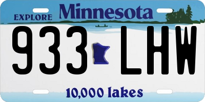 MN license plate 933LHW