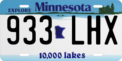 MN license plate 933LHX