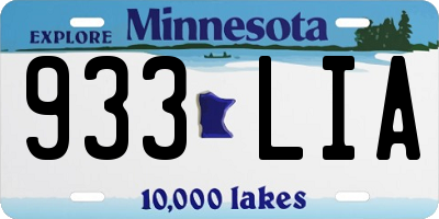 MN license plate 933LIA