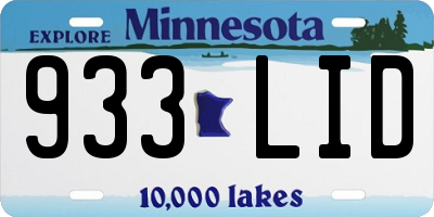 MN license plate 933LID