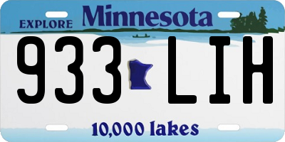 MN license plate 933LIH