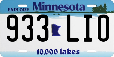 MN license plate 933LIO