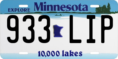 MN license plate 933LIP