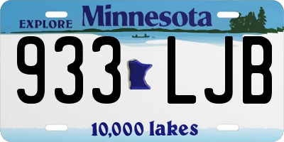 MN license plate 933LJB