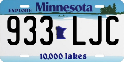 MN license plate 933LJC