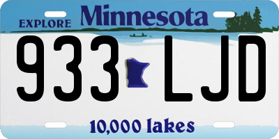 MN license plate 933LJD