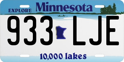 MN license plate 933LJE