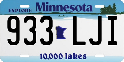 MN license plate 933LJI